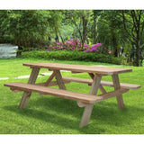 Solid Wood Outdoor Picnic Table with Benches Patio Garden Dining Set- FREE SHIPPING