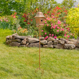 Copper Finish Metal Garden Birdhouse with Stake and Pole - FREE SHIPPING