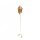 Copper Finish Metal Garden Birdhouse with Stake and Pole - FREE SHIPPING
