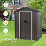 5 x 3 ft. Outdoor Grey Metal Garden Storage Shed - FREE SHIPPING