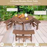Solid Cedar Wood Outdoor Picnic Table with 3 Benches Patio Garden Dining Set - FREE SHIPPING