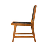 Sava Indoor Outdoor Armless Dining Side Chair in Black Webbing