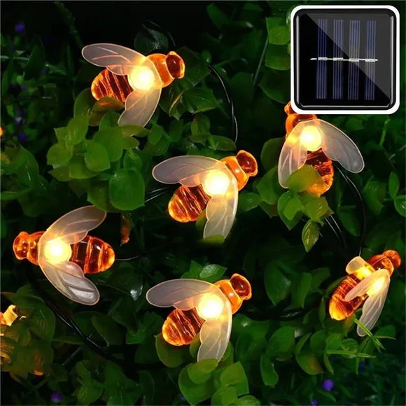 Simulation Honey Bees Solar Power String Lamp Fairy Lights Battery Garlands Garden Christmas Holiday Decor Outdoor 50LED 10M - FREE SHIPPING