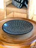 Mud Cloth Black Platter - 12"