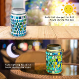 Mosaic Solar Powered Lanterns for Outdoor Hanging Mason Jar Glass Bottle Lights Waterproof for Garden Patio Pathway & Yard Décor - FREE SHIPPING