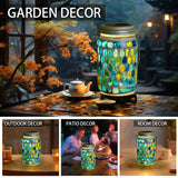 Mosaic Solar Powered Lanterns for Outdoor Hanging Mason Jar Glass Bottle Lights Waterproof for Garden Patio Pathway & Yard Décor - FREE SHIPPING