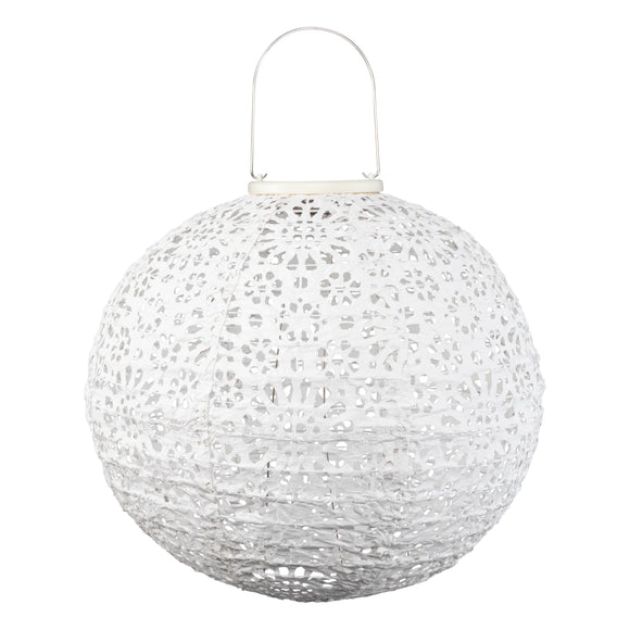 Stella Luxe Globe Chantilly Lace Porcelain LED Lantern (Battery Powered)