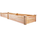 Cedar Wood 2-Ft x 8-Ft Outdoor Raised Garden Bed Planter Frame - Made in USA - FREE SHIPPING