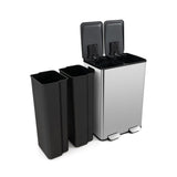 Dual 8-Gallon Step Trash Can Recycle Bin Food Waste Kitchen Compost Container - FREE SHIPPING