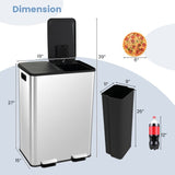 Dual 8-Gallon Step Trash Can Recycle Bin Food Waste Kitchen Compost Container - FREE SHIPPING