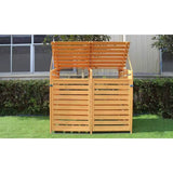 Outdoor Solid Wood Garbage Can Recycle Bin Storage Shed - Holds 2 Trash Bins - FREE SHIPPING