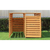 Outdoor Solid Wood Garbage Can Recycle Bin Storage Shed - Holds 2 Trash Bins - FREE SHIPPING