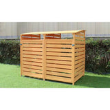 Outdoor Solid Wood Garbage Can Recycle Bin Storage Shed - Holds 2 Trash Bins - FREE SHIPPING