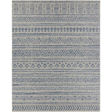 2 ft. x 3 ft. Blue Grey Chevron Coastal Boho Style Indoor Outdoor Area Rug - FREE SHIPPING