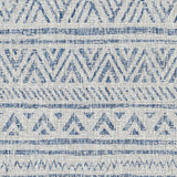 2 ft. x 3 ft. Blue Grey Chevron Coastal Boho Style Indoor Outdoor Area Rug - FREE SHIPPING
