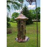 Large Copper Bird Feeder with 3 Tubes and 9 Feeding Ports - FREE SHIPPING