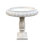 Lightweight Weathered Concrete Fiberglass Stone Birdbath - 22-inch Diameter - FREE SHIPPING