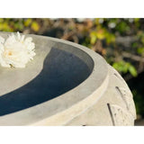 Lightweight Weathered Concrete Fiberglass Stone Birdbath - 22-inch Diameter - FREE SHIPPING