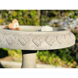 Lightweight Weathered Concrete Fiberglass Stone Birdbath - 22-inch Diameter - FREE SHIPPING