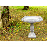 Lightweight Weathered Concrete Fiberglass Stone Birdbath - 22-inch Diameter - FREE SHIPPING
