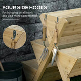 3-Tier Outdoor Fir Wood Elevated Planter Herb Flower Box Raised Garden Bed - FREE SHIPPING