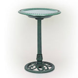 Outdoor Garden Bird Bath Bowl with Stand in Green Bronze Finish - FREE SHIPPING