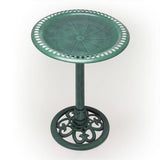 Outdoor Garden Bird Bath Bowl with Stand in Green Bronze Finish - FREE SHIPPING