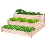 Solid Wood 4 Ft x 4 Ft Raised Garden Bed Planter 3-Tier -FREE SHIPPING