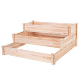 Solid Wood 4 Ft x 4 Ft Raised Garden Bed Planter 3-Tier -FREE SHIPPING