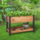 2-Ft x 4-Ft Cedar Wood Raised Garden Bed Planter Bed with Black Vinyl Legs - FREE SHIPPING
