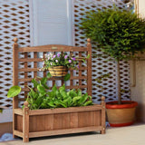 Natural Fir Wood Outdoor Garden Planter Box with 30-inch High Trellis - FREE SHIPPING