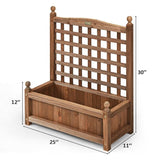 Natural Fir Wood Outdoor Garden Planter Box with 30-inch High Trellis - FREE SHIPPING