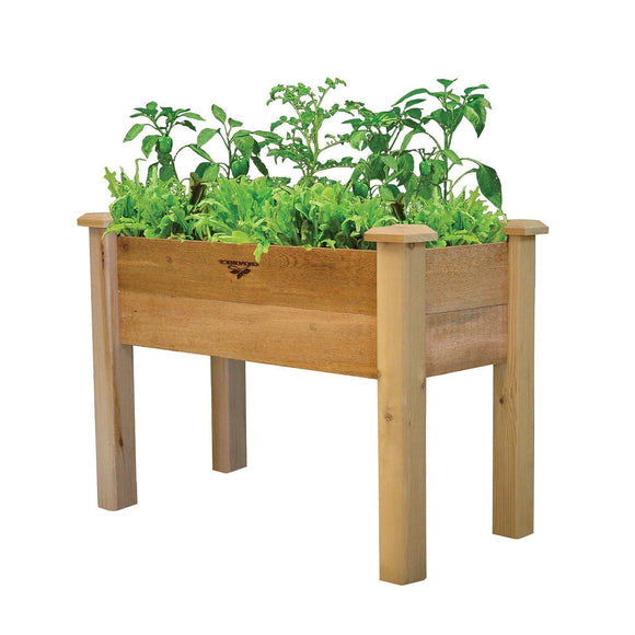 Raised Garden Bed Planter Box in Solid Cedar Wood in Natural Finish - 34-inch - FREE SHIPPING