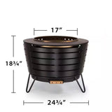 25-inch Outdoor Wood Burning Stainless Steel Smokeless Fire Pit with Cover - FREE SHIPPING