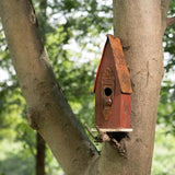 Outdoor Garden Rustic Brown Solid Wood and Iron Bird House - FREE SHIPPING