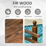 7.5 Ft Wooden Garden Bridge with Hand Rails in Carbonized Wood Finish - FREE SHIPPING