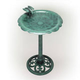Outdoor Polypropylene Weather Resistant Bird Bath in Dark Green Finish - FREE SHIPPING