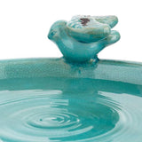Outdoor Turquoise Blue Ceramic Birdbath - FREE SHIPPING
