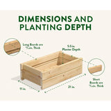 Natural Unfinished Cedar Wood Planter Box 21-inch x 11-inch - Made in USA - FREE SHIPPING