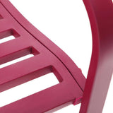 Red Steel Frame Outdoor Patio Garden Bench with Bird Branch Pattern Backrest - FREE SHIPPING