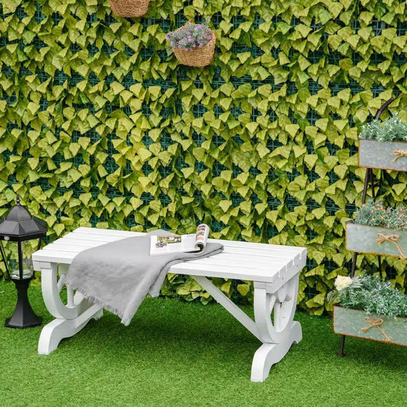 Outdoor Farmhouse Fir Wood 2-Person Garden Bench in White Finish - FREE SHIPPING