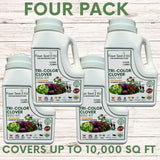 Four bottles of Flawn Seed Kits Tri-Color Clover Seed Kit on a wooden surface.