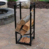 Black Indoor/Outdoor 32-inch Firewood Log Rack - FREE SHIPPING