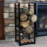 Black Indoor/Outdoor 32-inch Firewood Log Rack - FREE SHIPPING