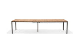 Topaz Dark Teak and Aluminum Rectangular Extendable Table