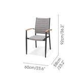 Chair with dimensions labeled on a white background