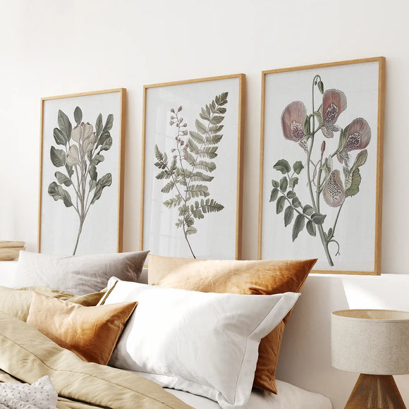 Watercolor Botanical Set of 3 Prints ...