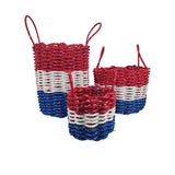 Red White and Blue Lobster Rope Basket - FREE SHIPPING
