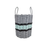 Lobster Rope Basket Light Gray and Seafoam, Black Accents - FREE SHIPPING
