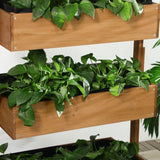 4 Tier Vertical Wooden Planter Box Raised Bed Natural - FREE SHIPPING